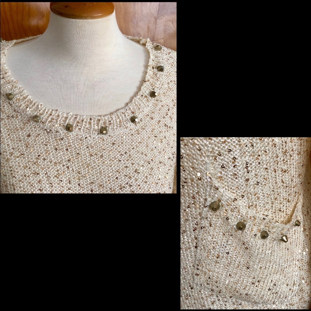 EMBELLISHED STUDDED SEQUIN SWEATER - Picture 5 of 5